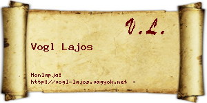 Vogl Lajos névjegykártya